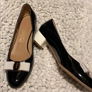 Salvatore Ferragamo Black and White Vera Pump